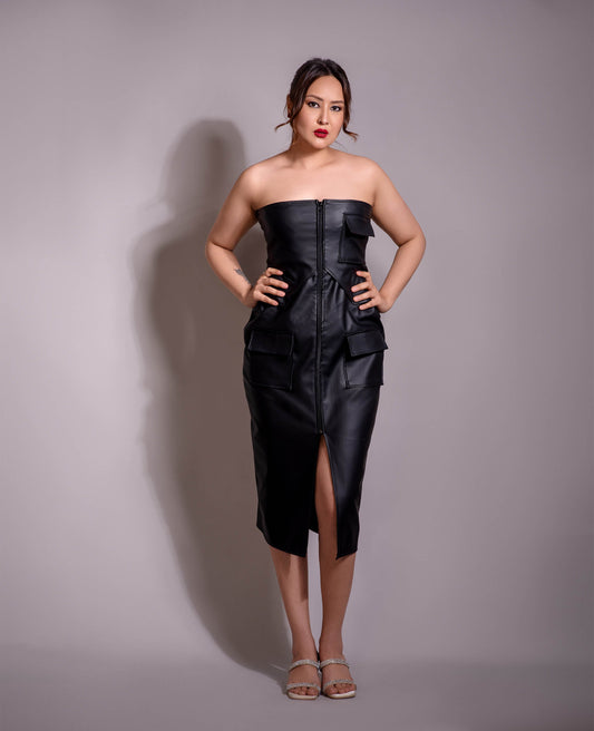 Leather Cargo Dress