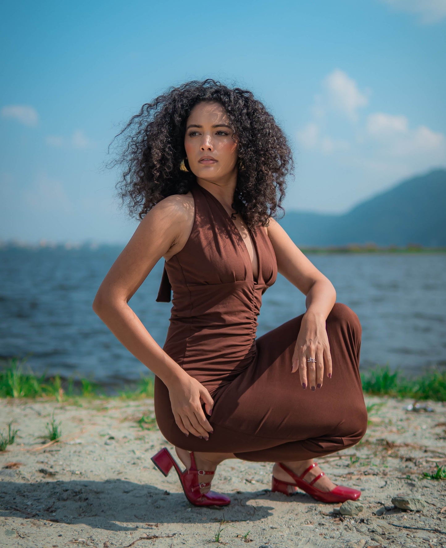 Earthbound Elegance Midi Dress